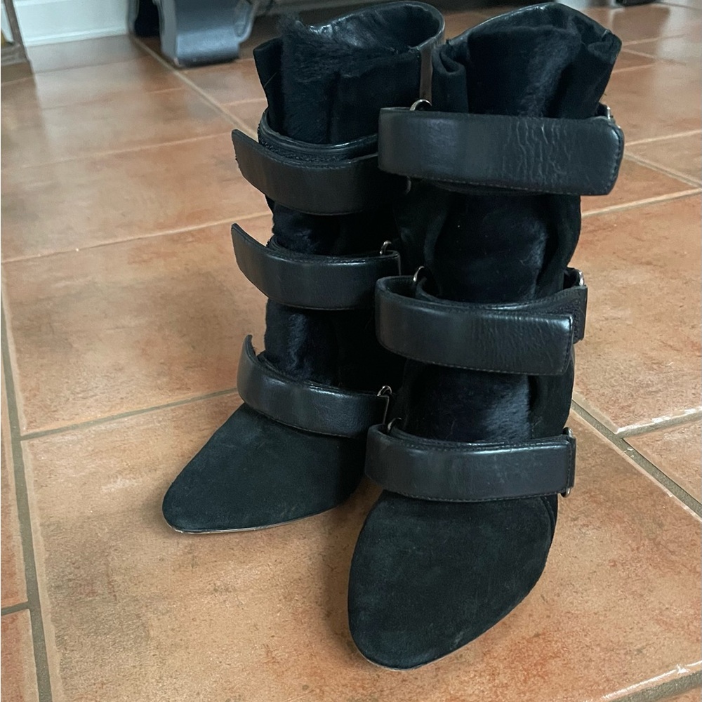 Isabel Marant Scarlet Wedge Black Boots Booties Size 38 or 7 1/2